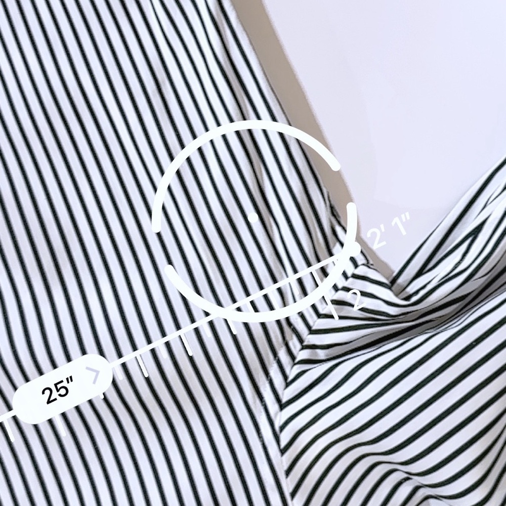 Lauren Ralph Lauren Two Tone White/Black Stripe Cotton Button Down Shirt Size 2X - Picture 4 of 12
